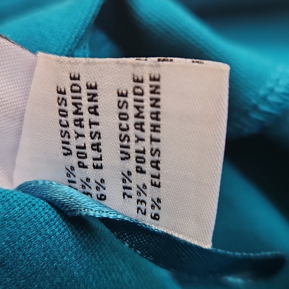 DVF Diane Von Furstenberg Teal Blue Saturn Stretch Jersey Dress Size 10 - Picture 9 of 11